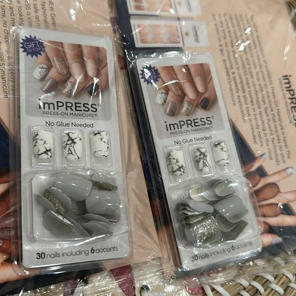 Impress nails 2 pack brand new marble gray press on nails - Picture 4 of 4